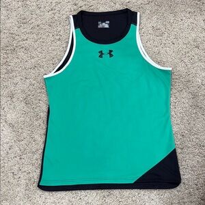 Under Armour Men's Green Tank Top Large Heat Gear